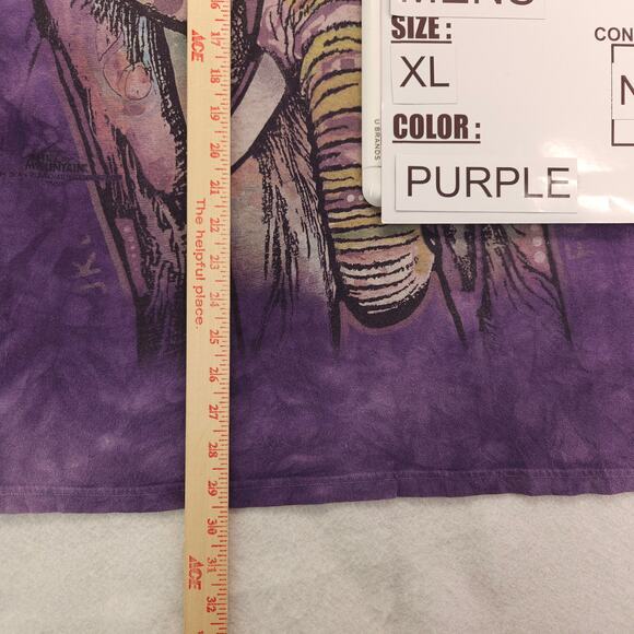 The Mountain Elephant Short Sleeve Crew Neck Graphic T Shirt Mens Size XL Pruple - Picture 9 of 10